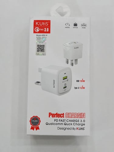 راس شاحن مخرجين يدعم الشحن السريع