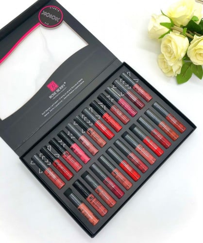 روز بيري مجموعه ملمع شفاه متكاملة بجميع الدرجات في علبه مميزه  24لون