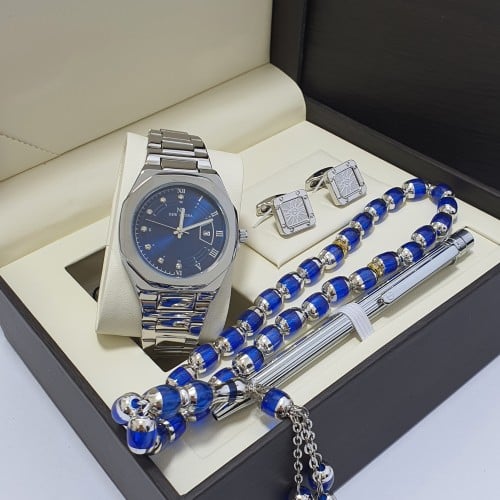 طقم ساعه رجالي ساعه كبك قلم سبحه