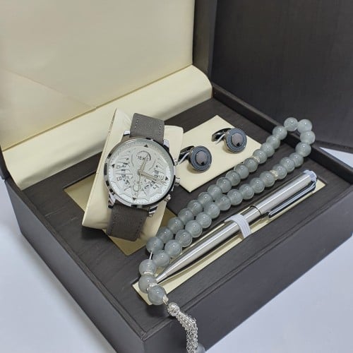 طقم ساعه رجالي ساعه كبك قلم سبحه