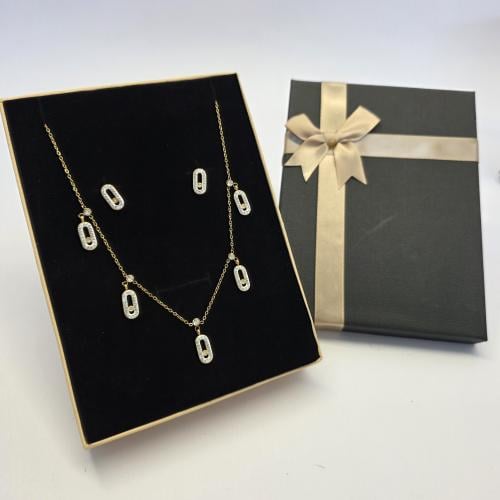 طقم ماركه سلسال وحلق مقاوم لصدى