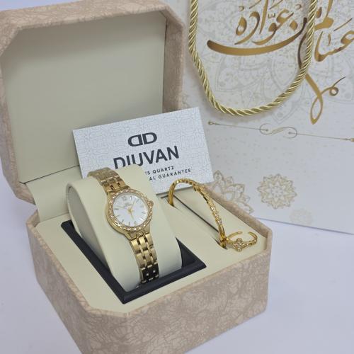 ساعه باسوره وخاتم اصليه ضمان سنه استيل