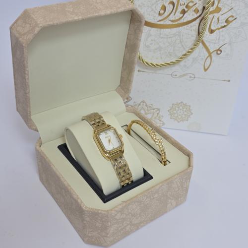 ساعه باسوره وخاتم اصليه ضمان سنه استيل