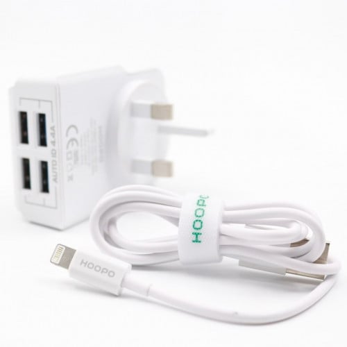 شاحن أصلي جودة عالية بأربعة منافذ USB من هوبو HOOPO - PC631E