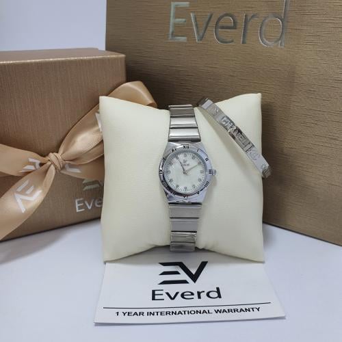 ساعه نسائية ماركة ايفرد الاستيل مع الاسوره ماركه