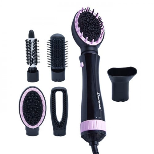 استشوار وتصفيف الشعر دافينا بقوة 1000 واط مع 5 قطع ملحقه - وردي