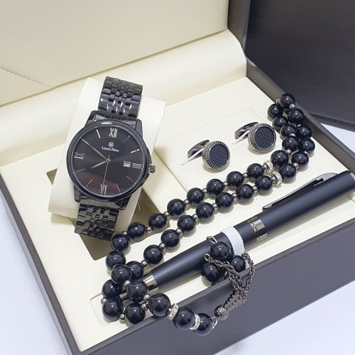 طقم ساعه رجالي ساعه كبك قلم سبحه