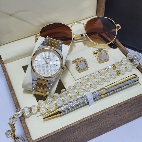 طقم ساعه رجالي ساعه كبك قلم سبحه