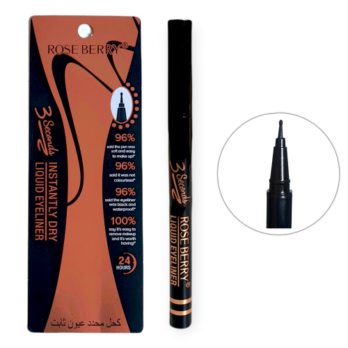 أيلاينر سائل سريع الجفاف من روز بيري - أسود