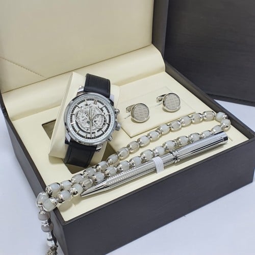 طقم ساعه رجالي ساعه كبك قلم سبحه