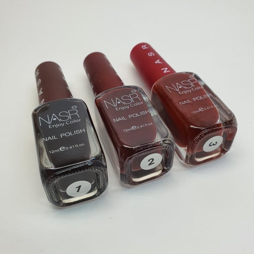 مناكير نارس 3 حبات درجات الاحمر