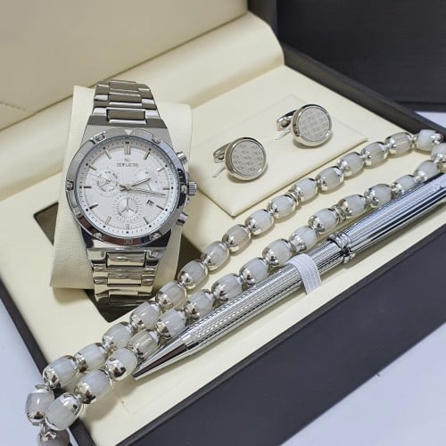 طقم ساعه رجالي ساعه كبك قلم سبحه