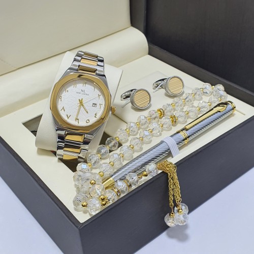 طقم ساعه رجالي ساعه كبك قلم سبحه