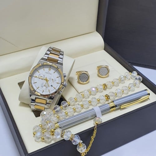 طقم ساعه رجالي ساعه كبك قلم سبحه