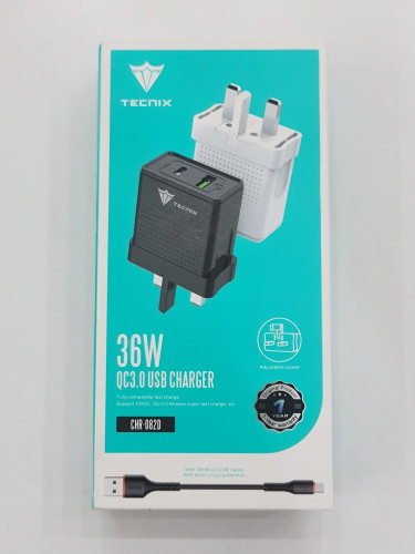 راس شاحن مخرجين يدعم الشحن السريع