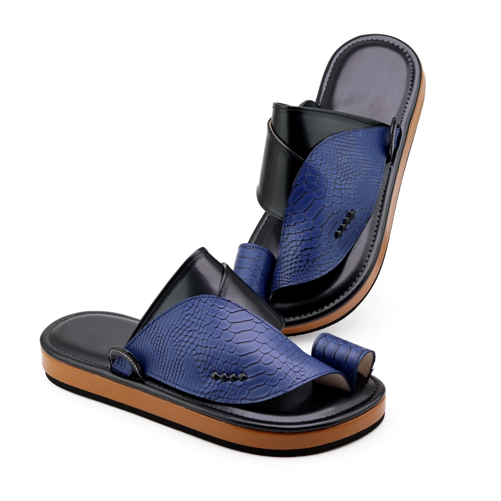 حذاء شرقي جلد الثعبان ازرق