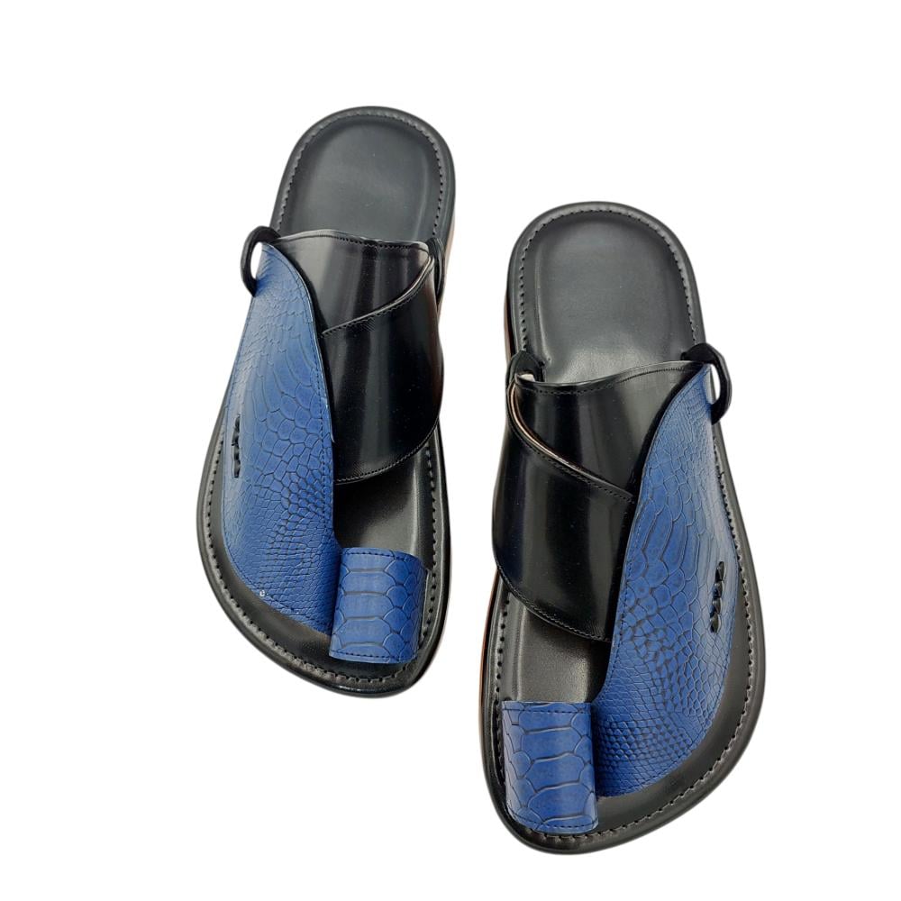 حذاء شرقي جلد الثعبان ازرق