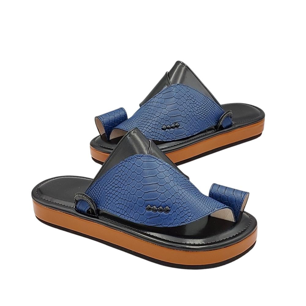 حذاء شرقي جلد الثعبان ازرق