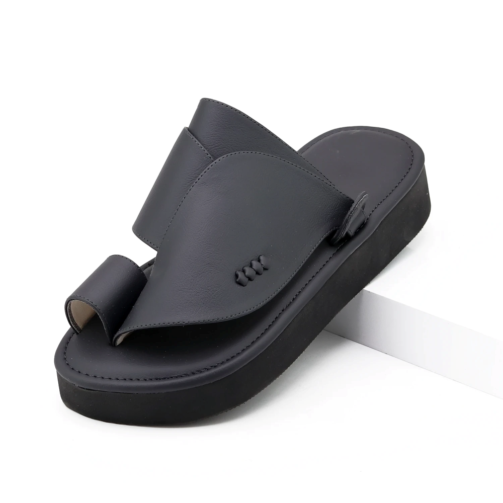 حذاء شرقي ساده ارضيه دبل اسود