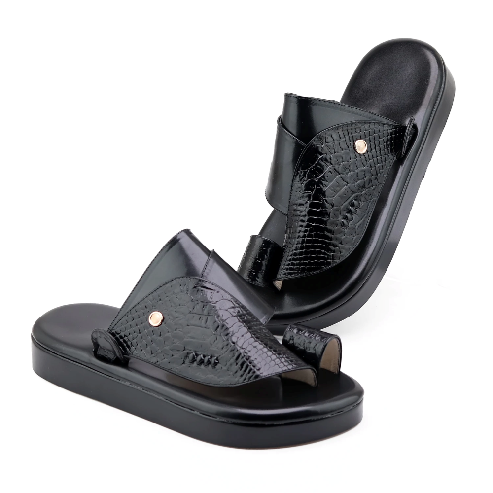 حذاء  جلد الثعبان اسود