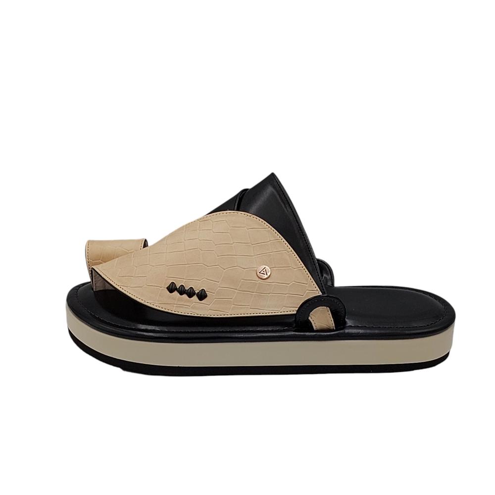 حذاء شرقي جلد التمساح بيج