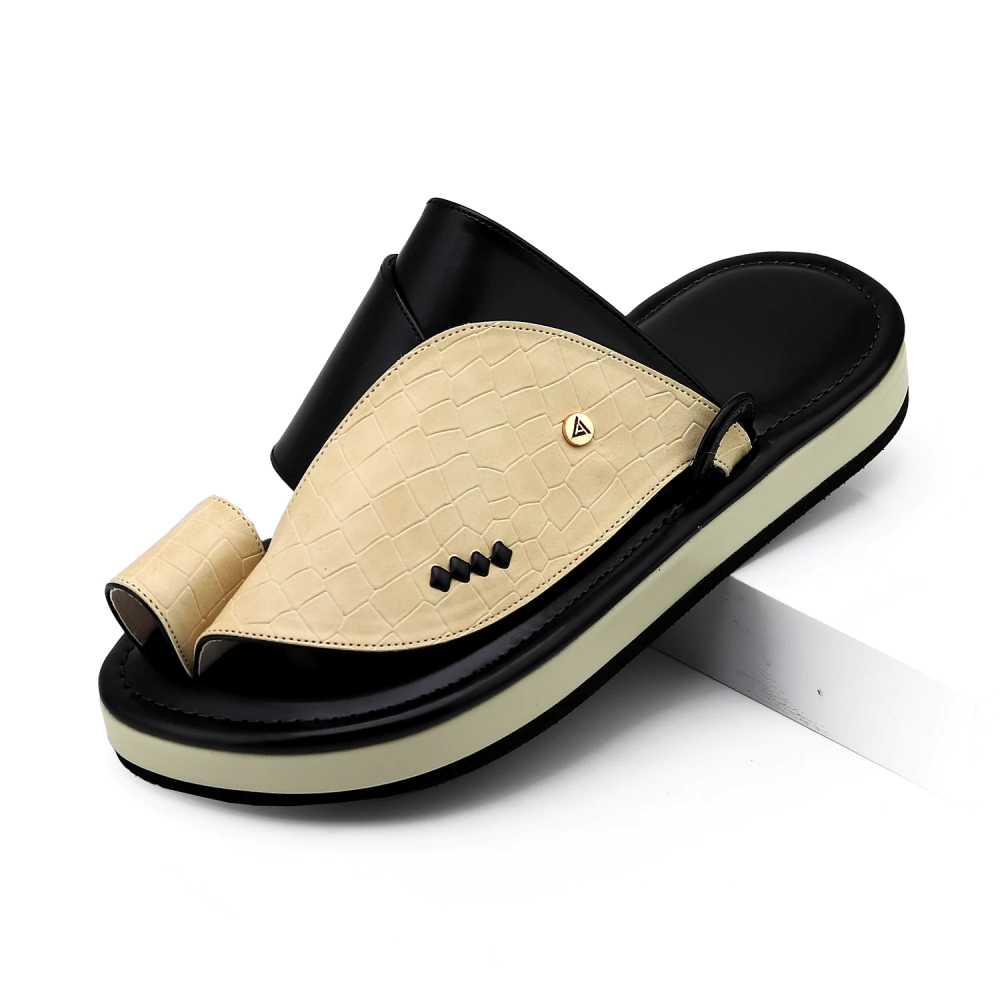 حذاء شرقي جلد التمساح بيج