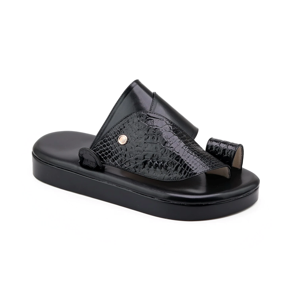 حذاء  جلد الثعبان اسود