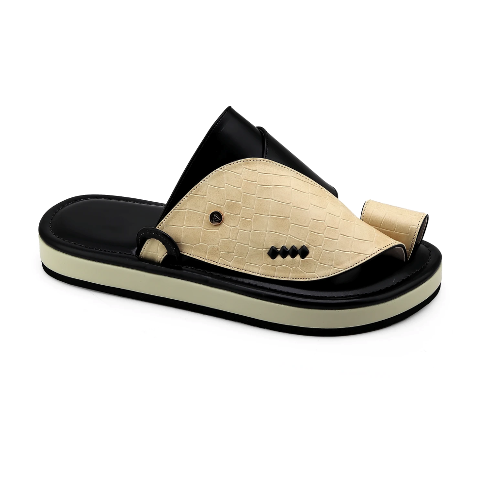 حذاء شرقي جلد التمساح بيج