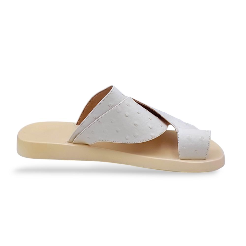 حذاء شرقي ابيض جلد نعام