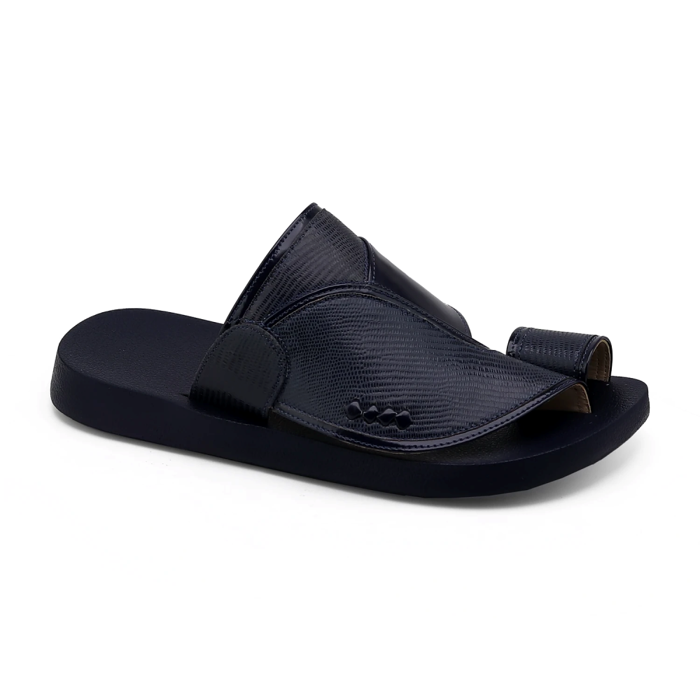 حذاء شرقي كحلي نقش هندي