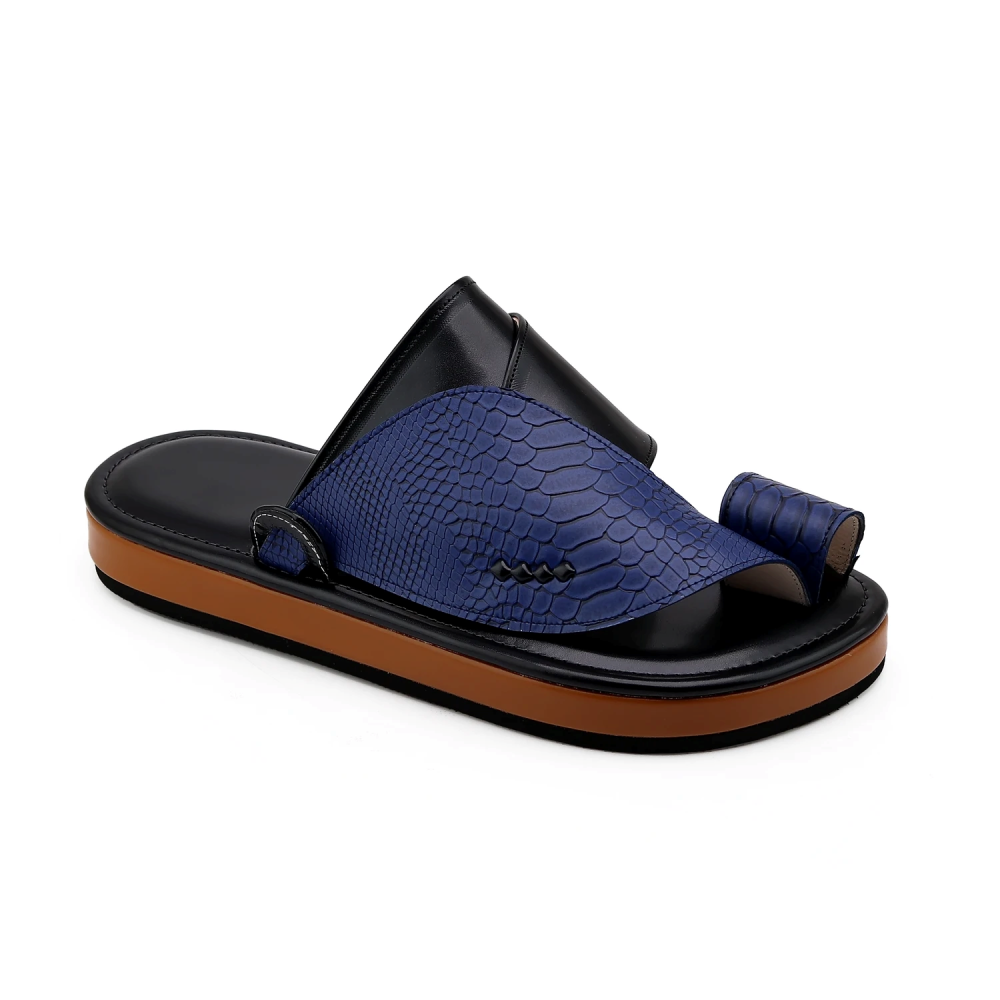 حذاء شرقي جلد الثعبان ازرق