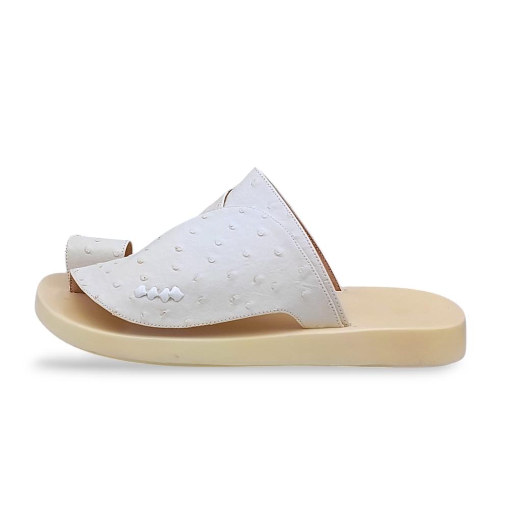 حذاء شرقي ابيض جلد نعام