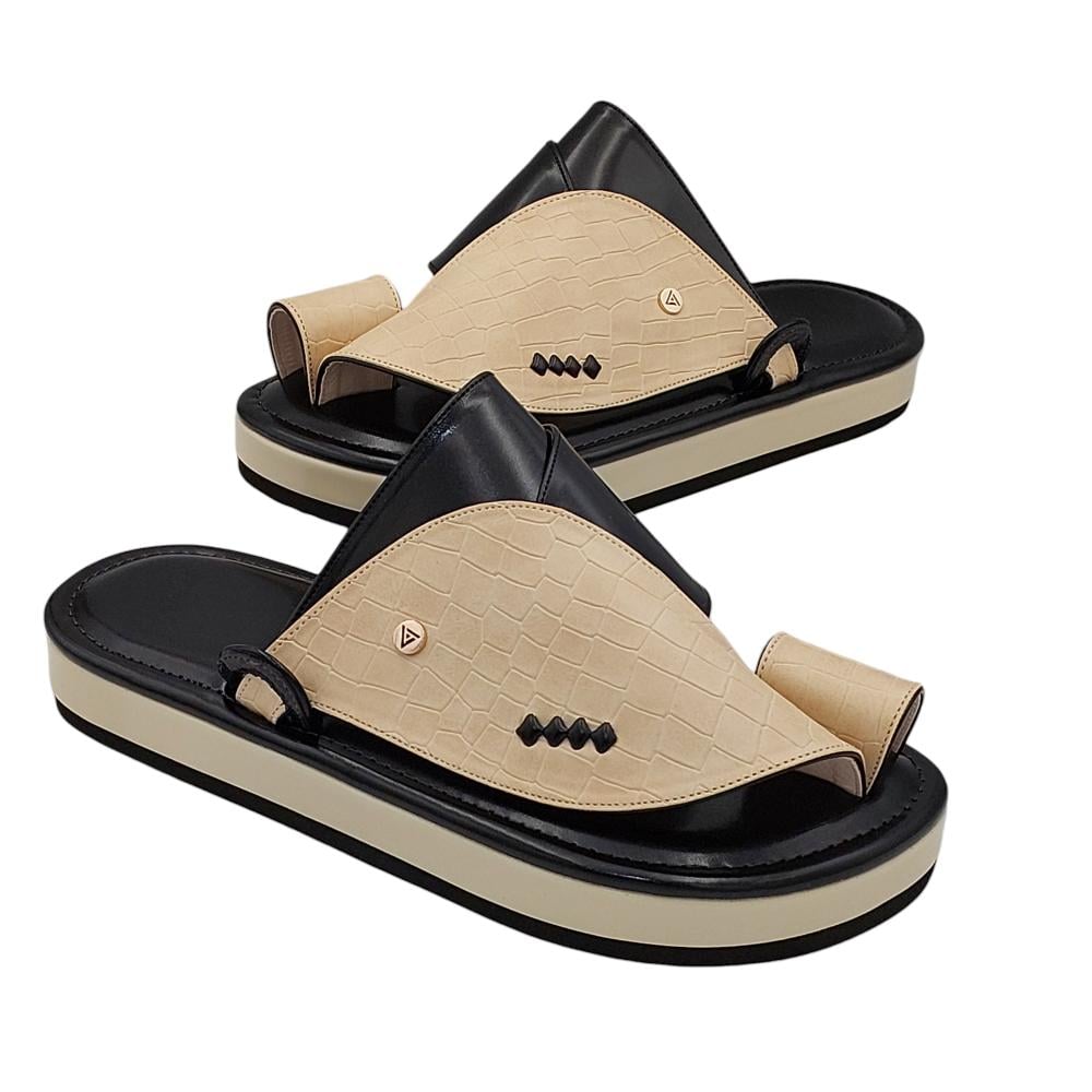 حذاء شرقي جلد التمساح بيج