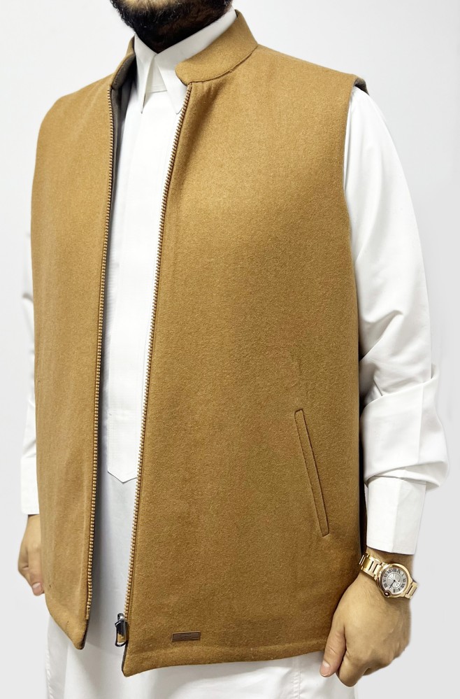 سديرية صوف جوخ وجهين لون أخضر وأصفر