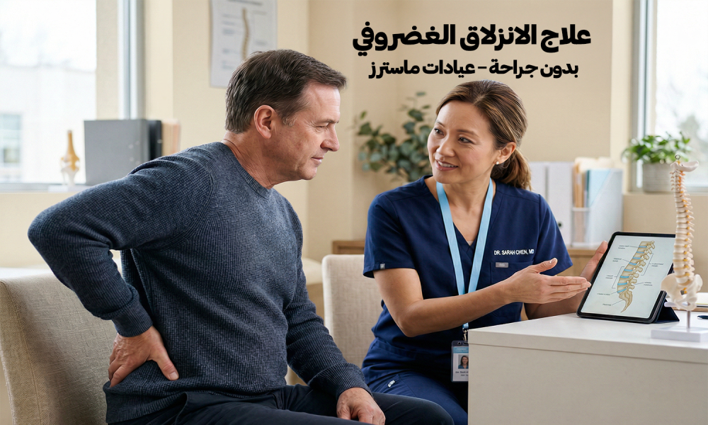 علاج الانزلاق الغضروفي بدون جراحة – عيادات ماسترز