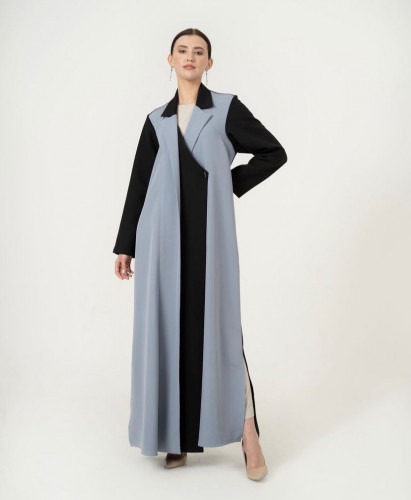 Black / Blue Double Collar Blazer