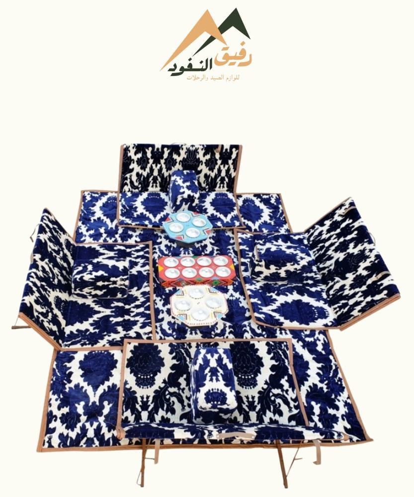 طقم الجلسة 8 اشخاص ابو طير ازرق