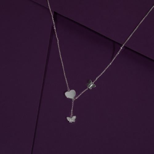Love ROLAND Necklace / Silver Color - Stainless St...
