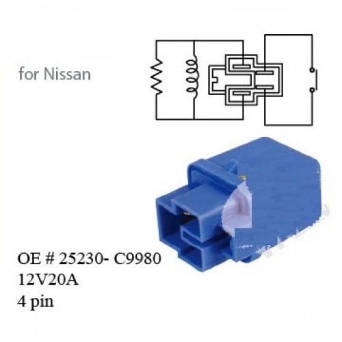 POWER RELAY NISSAN 4 PINS 12V 20A MPS No 10381W   كتاوت يلي نيسان