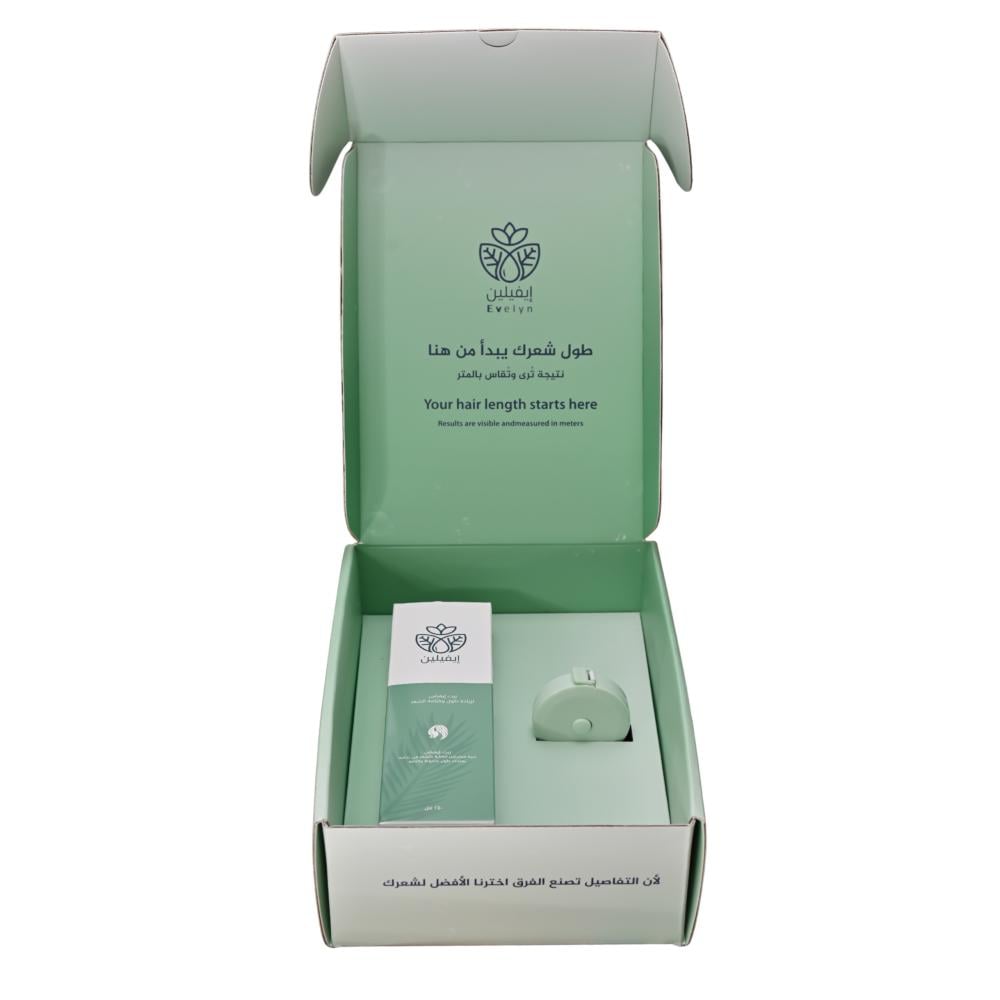 عبوه زيت إيفيلين+ متر لقياس الشعر