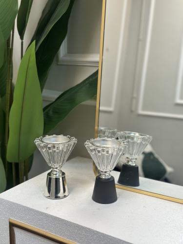 مبخرة كرستال بقاعدة استيل