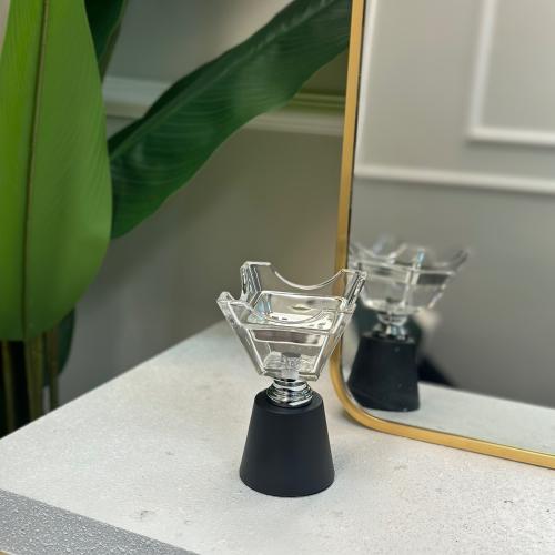 مبخرة كرستال بقاعدة استيل