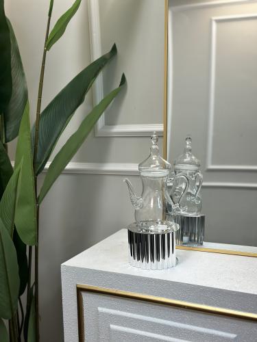 دله زجاج شفاف بقاعدة شمع