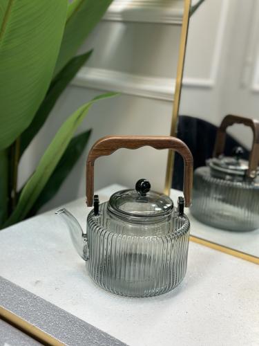 ابريق شاي زجاج رمادي