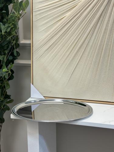 صينية تقديم استيل بيضاوي