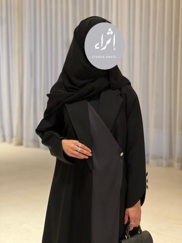 عباية كتان اسود