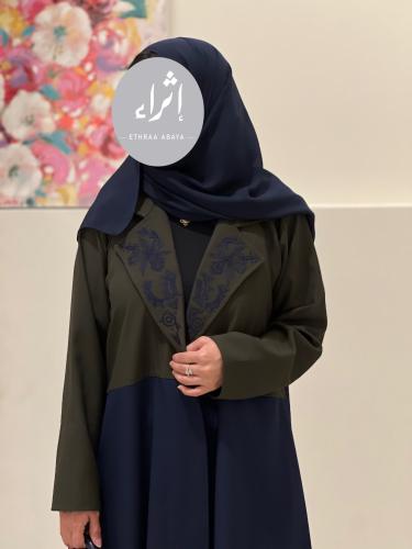 عباية كريب كحلي وزيتي