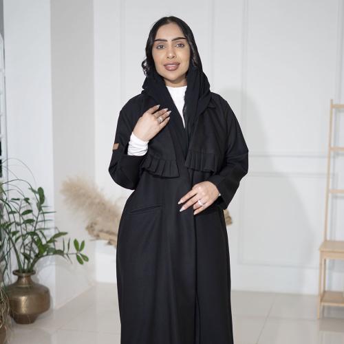 عباية بليزر أسود بجيوب F