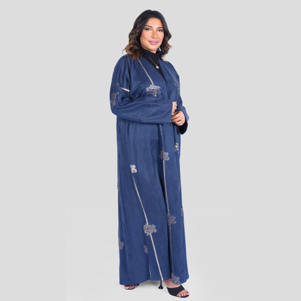 عباية كحلي مطرزة بالذهبي F