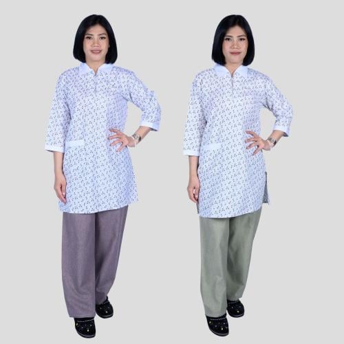 طقم عاملة منزلية بطبعة زهور M